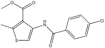 methyl 4-[(4-chlorobenzoyl)amino]-2-methylthiophene-3-carboxylate Struktur