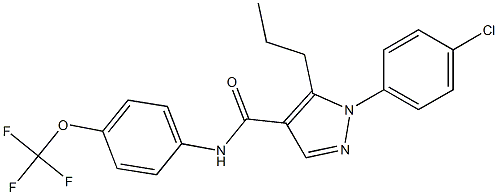 N4-[4-(trifluoromethoxy)phenyl]-1-(4-chlorophenyl)-5-propyl-1H-pyrazole-4-carboxamide Struktur