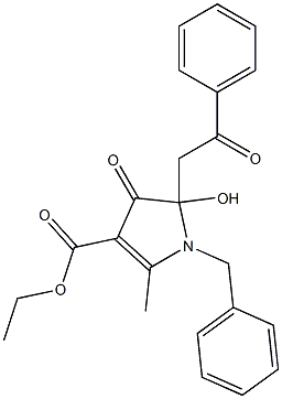 ethyl 1-benzyl-5-hydroxy-2-methyl-4-oxo-5-(2-oxo-2-phenylethyl)-4,5-dihydro -1H-pyrrole-3-carboxylate Struktur