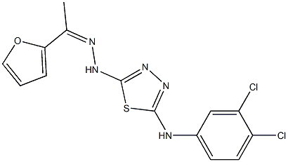 1-(2-furyl)-1-ethanone N-[5-(3,4-dichloroanilino)-1,3,4-thiadiazol-2-yl]hydrazone Struktur