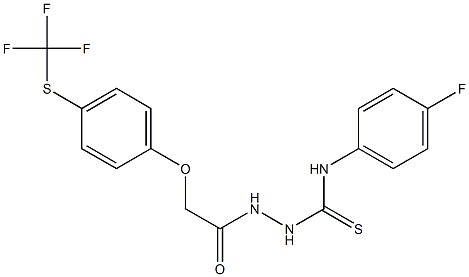 N1-(4-fluorophenyl)-2-(2-{4-[(trifluoromethyl)thio]phenoxy}acetyl)hydrazine-1-carbothioamide Struktur