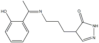 4-(3-{[1-(2-hydroxyphenyl)ethylidene]amino}propyl)-4,5-dihydro-1H-pyrazol-5-one Struktur