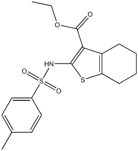 ethyl 2-{[(4-methylphenyl)sulfonyl]amino}-4,5,6,7-tetrahydrobenzo[b]thiophene-3-carboxylate Struktur