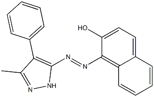 1-[2-(3-methyl-4-phenyl-1H-pyrazol-5-yl)diaz-1-enyl]-2-naphthol Struktur