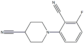 1-(2-cyano-3-fluorophenyl)piperidine-4-carbonitrile Struktur