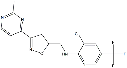 3-chloro-N-{[3-(2-methyl-4-pyrimidinyl)-4,5-dihydro-5-isoxazolyl]methyl}-5-(trifluoromethyl)-2-pyridinamine Struktur