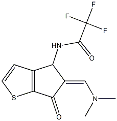 N-{5-[(Z)-(dimethylamino)methylidene]-6-oxo-4,6-dihydro-5H-cyclopenta[b]thiophen-4-yl}-2,2,2-trifluoroacetamide Struktur