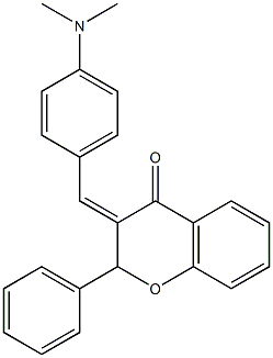 3-[4-(dimethylamino)benzylidene]-2-phenylchroman-4-one Struktur