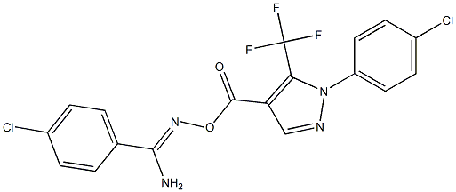 O1-{[1-(4-chlorophenyl)-5-(trifluoromethyl)-1H-pyrazol-4-yl]carbonyl}-4-chlorobenzene-1-carbohydroximamide Struktur