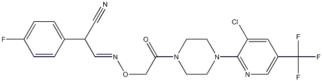 3-[(2-{4-[3-chloro-5-(trifluoromethyl)-2-pyridinyl]piperazino}-2-oxoethoxy)imino]-2-(4-fluorophenyl)propanenitrile Struktur