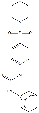 N-(1-adamantyl)-N'-[4-(piperidinosulfonyl)phenyl]thiourea Struktur