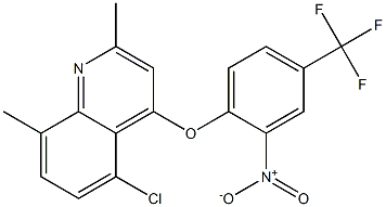 5-chloro-2,8-dimethyl-4-[2-nitro-4-(trifluoromethyl)phenoxy]quinoline Struktur