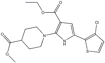 methyl 1-[5-(3-chloro-2-thienyl)-3-(ethoxycarbonyl)-1H-pyrrol-2-yl]-4-piperidinecarboxylate Struktur