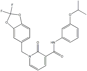 1-[(2,2-difluoro-1,3-benzodioxol-5-yl)methyl]-N-(3-isopropoxyphenyl)-2-oxo-1,2-dihydro-3-pyridinecarboxamide Struktur