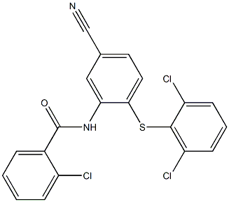 2-chloro-N-{5-cyano-2-[(2,6-dichlorophenyl)sulfanyl]phenyl}benzenecarboxamide Structure