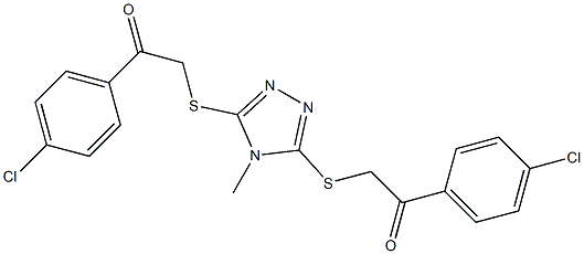 1-(4-chlorophenyl)-2-[(5-{[2-(4-chlorophenyl)-2-oxoethyl]thio}-4-methyl-4H-1,2,4-triazol-3-yl)thio]ethan-1-one Struktur