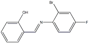 2-{[(2-bromo-4-fluorophenyl)imino]methyl}phenol Struktur