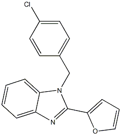 1-(4-chlorobenzyl)-2-(2-furyl)-1H-benzo[d]imidazole Struktur