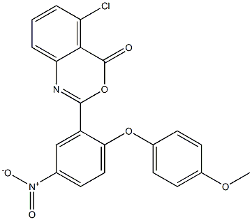 5-chloro-2-[2-(4-methoxyphenoxy)-5-nitrophenyl]-4H-3,1-benzoxazin-4-one Struktur