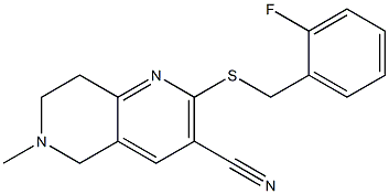 2-[(2-fluorobenzyl)sulfanyl]-6-methyl-5,6,7,8-tetrahydro[1,6]naphthyridine-3-carbonitrile Struktur