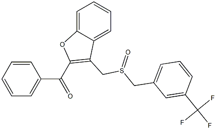 phenyl[3-({[3-(trifluoromethyl)benzyl]sulfinyl}methyl)-1-benzofuran-2-yl]methanone Struktur