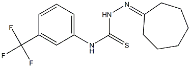 N1-[3-(trifluoromethyl)phenyl]-2-cycloheptylidenhydrazine-1-carbothioamide Struktur