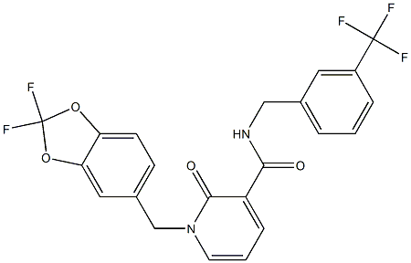 1-[(2,2-difluoro-1,3-benzodioxol-5-yl)methyl]-2-oxo-N-[3-(trifluoromethyl)benzyl]-1,2-dihydro-3-pyridinecarboxamide Struktur