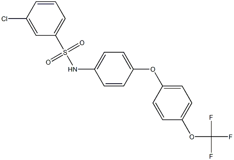 N1-{4-[4-(trifluoromethoxy)phenoxy]phenyl}-3-chlorobenzene-1-sulfonamide Struktur