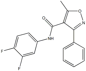 N4-(3,4-difluorophenyl)-5-methyl-3-phenyl-4-isoxazolecarboxamide Struktur