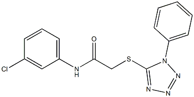 N-(3-chlorophenyl)-2-[(1-phenyl-1H-1,2,3,4-tetraazol-5-yl)sulfanyl]acetamide Struktur