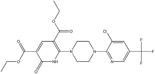 diethyl 6-{4-[3-chloro-5-(trifluoromethyl)-2-pyridinyl]piperazino}-2-oxo-1,2-dihydro-3,5-pyridinedicarboxylate Struktur