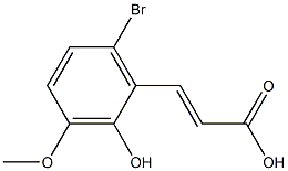 (E)-3-(6-bromo-2-hydroxy-3-methoxyphenyl)acrylic acid Struktur