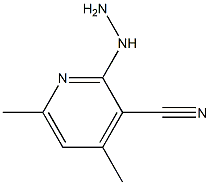 2-hydrazinyl-4,6-dimethylpyridine-3-carbonitrile Struktur