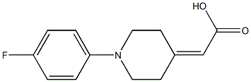 2-(1-(4-fluorophenyl)piperidin-4-ylidene)acetic acid Struktur