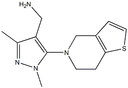 (1,3-dimethyl-5-{4H,5H,6H,7H-thieno[3,2-c]pyridin-5-yl}-1H-pyrazol-4-yl)methanamine Struktur