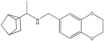 (1-{bicyclo[2.2.1]heptan-2-yl}ethyl)(2,3-dihydro-1,4-benzodioxin-6-ylmethyl)amine Struktur