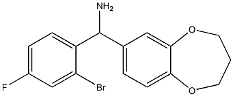 (2-bromo-4-fluorophenyl)(3,4-dihydro-2H-1,5-benzodioxepin-7-yl)methanamine Struktur