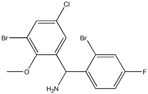 (2-bromo-4-fluorophenyl)(3-bromo-5-chloro-2-methoxyphenyl)methanamine Struktur