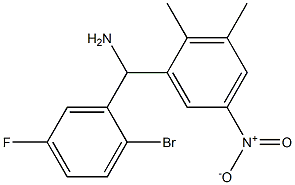 (2-bromo-5-fluorophenyl)(2,3-dimethyl-5-nitrophenyl)methanamine Struktur