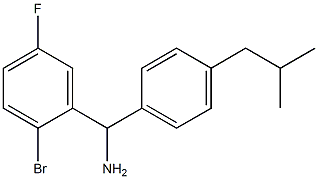 (2-bromo-5-fluorophenyl)[4-(2-methylpropyl)phenyl]methanamine Struktur