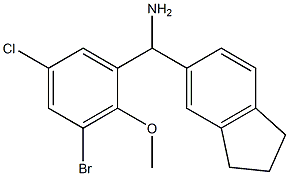 (3-bromo-5-chloro-2-methoxyphenyl)(2,3-dihydro-1H-inden-5-yl)methanamine Struktur