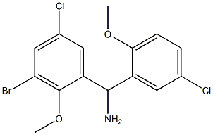 (3-bromo-5-chloro-2-methoxyphenyl)(5-chloro-2-methoxyphenyl)methanamine Struktur