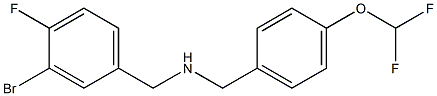 [(3-bromo-4-fluorophenyl)methyl]({[4-(difluoromethoxy)phenyl]methyl})amine Struktur