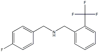 [(4-fluorophenyl)methyl]({[2-(trifluoromethyl)phenyl]methyl})amine Struktur