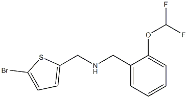 [(5-bromothiophen-2-yl)methyl]({[2-(difluoromethoxy)phenyl]methyl})amine Struktur