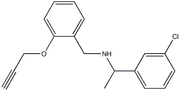 [1-(3-chlorophenyl)ethyl]({[2-(prop-2-yn-1-yloxy)phenyl]methyl})amine Struktur