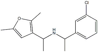 [1-(3-chlorophenyl)ethyl][1-(2,5-dimethylfuran-3-yl)ethyl]amine Struktur