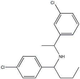 [1-(4-chlorophenyl)butyl][1-(3-chlorophenyl)ethyl]amine Struktur