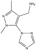 [1,3-dimethyl-5-(1H-1,2,4-triazol-1-yl)-1H-pyrazol-4-yl]methanamine Struktur