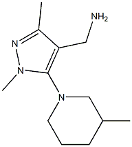 [1,3-dimethyl-5-(3-methylpiperidin-1-yl)-1H-pyrazol-4-yl]methanamine Struktur